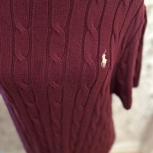 Polo by Ralph Lauren Burgundy Cable Knit Sweater